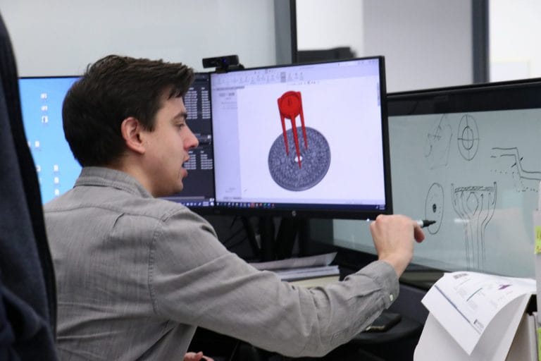 plastic engineer designing medical device