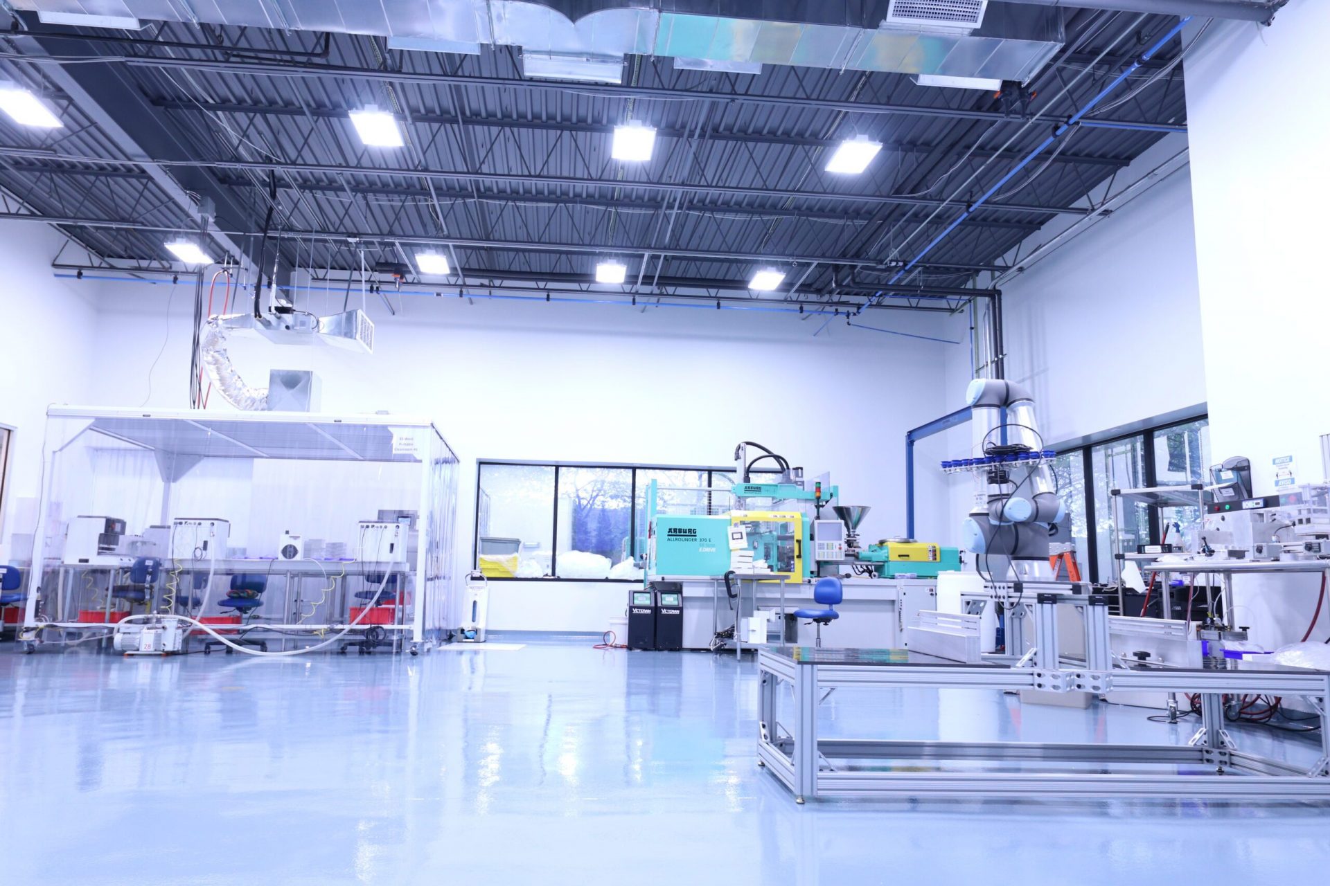 lab manufacturing floor with injection molding machines