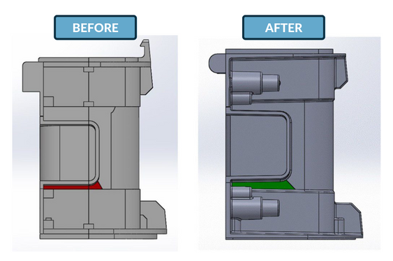 design for injection molding filling thin steel